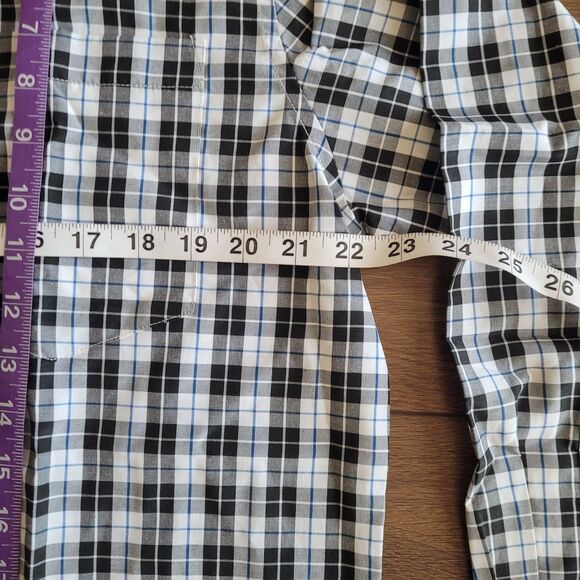 Alimens & Gentle Mens L Black Plaid Button Down Shirt Pocket Long Sleeve - Picture 11 of 12